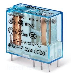 40.61.8.024.0000 RELE FINDER MINI 1 CONTACTO CONMUTADO 16A 24VCA